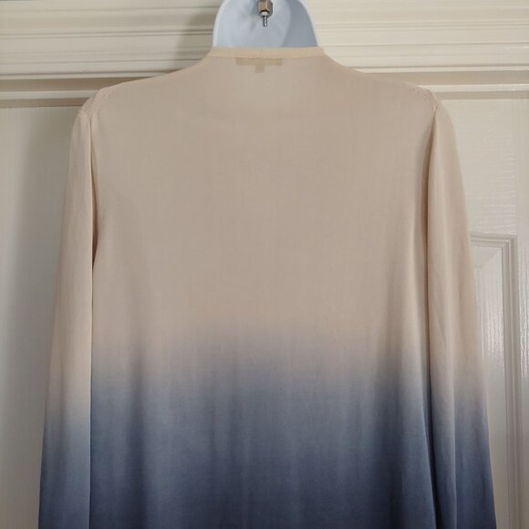 Lafayette 148 Ombré Open Duster Cardigan Chic Boho Gradient Transitional Sweater - Picture 8 of 12